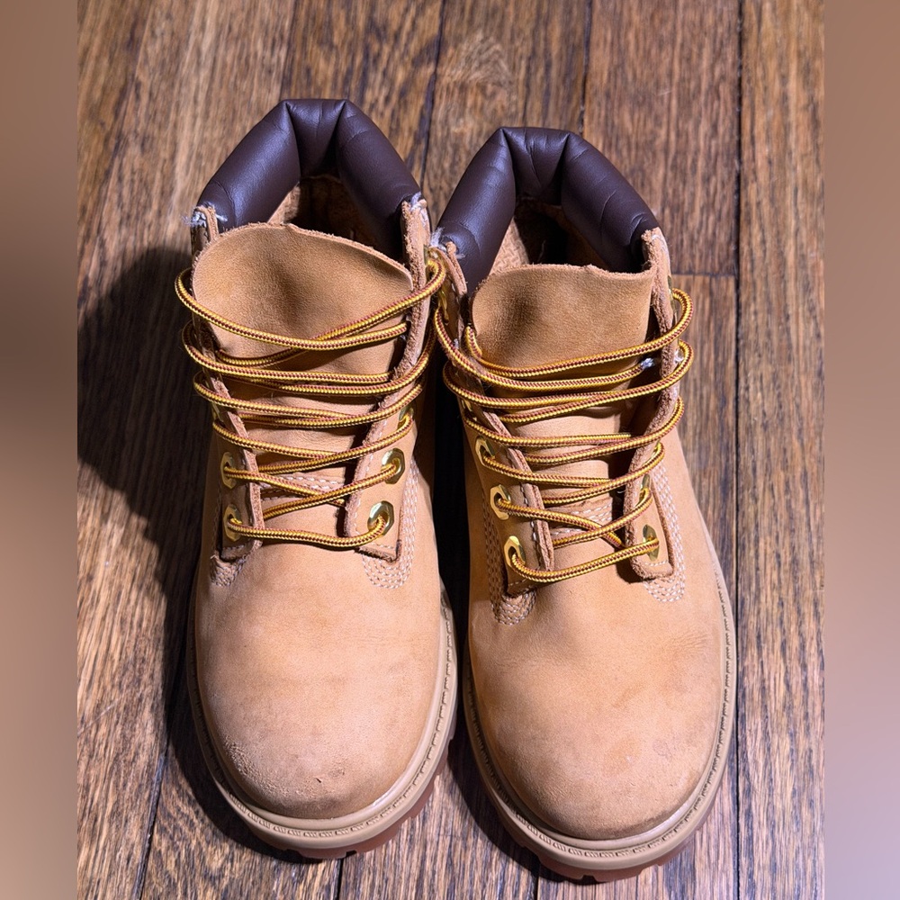 Timberland Premium 6" Waterproof Boots Toddler Size 10 US Wheat Nubuck 12809